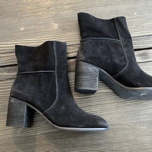 New  Frye black suede ankle boots 11